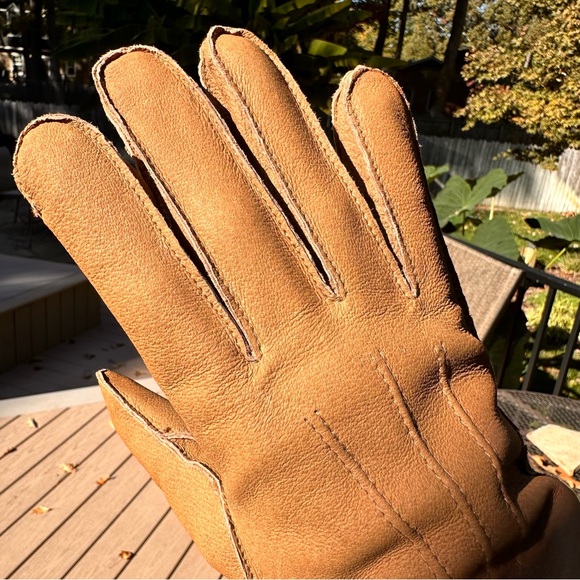 Fownes Brown Suede Gloves with Knitted Cuffs NWT - Picture 7 of 16